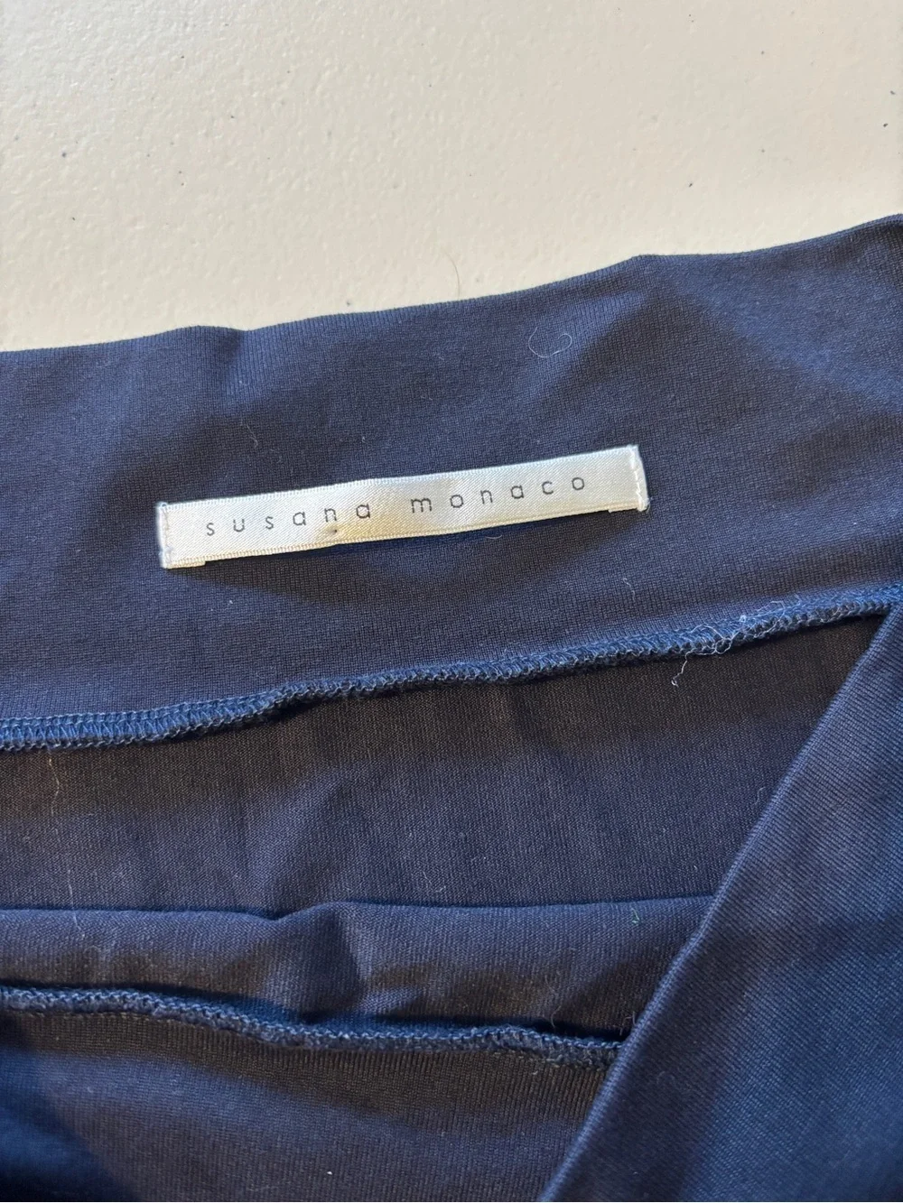 Susana Monaco Skirt Size Small Navy Pencil Pull On Office Minimalist Old Money
